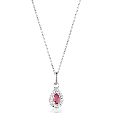 Colar Prata 925 Pingente Gota Feminino Delicado Zircônias